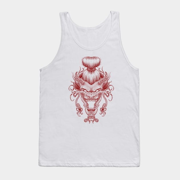 Red Demon Head Tank Top by RobertEkblom